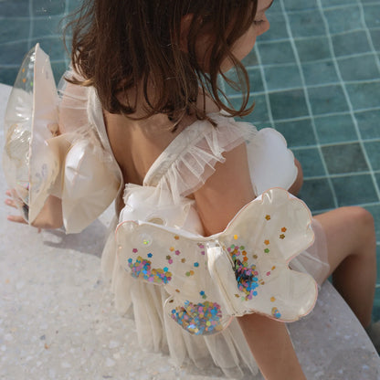 Arm Bands Inflatable Cotton Candy Glitter
