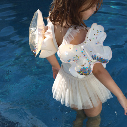 Arm Bands Inflatable Cotton Candy Glitter