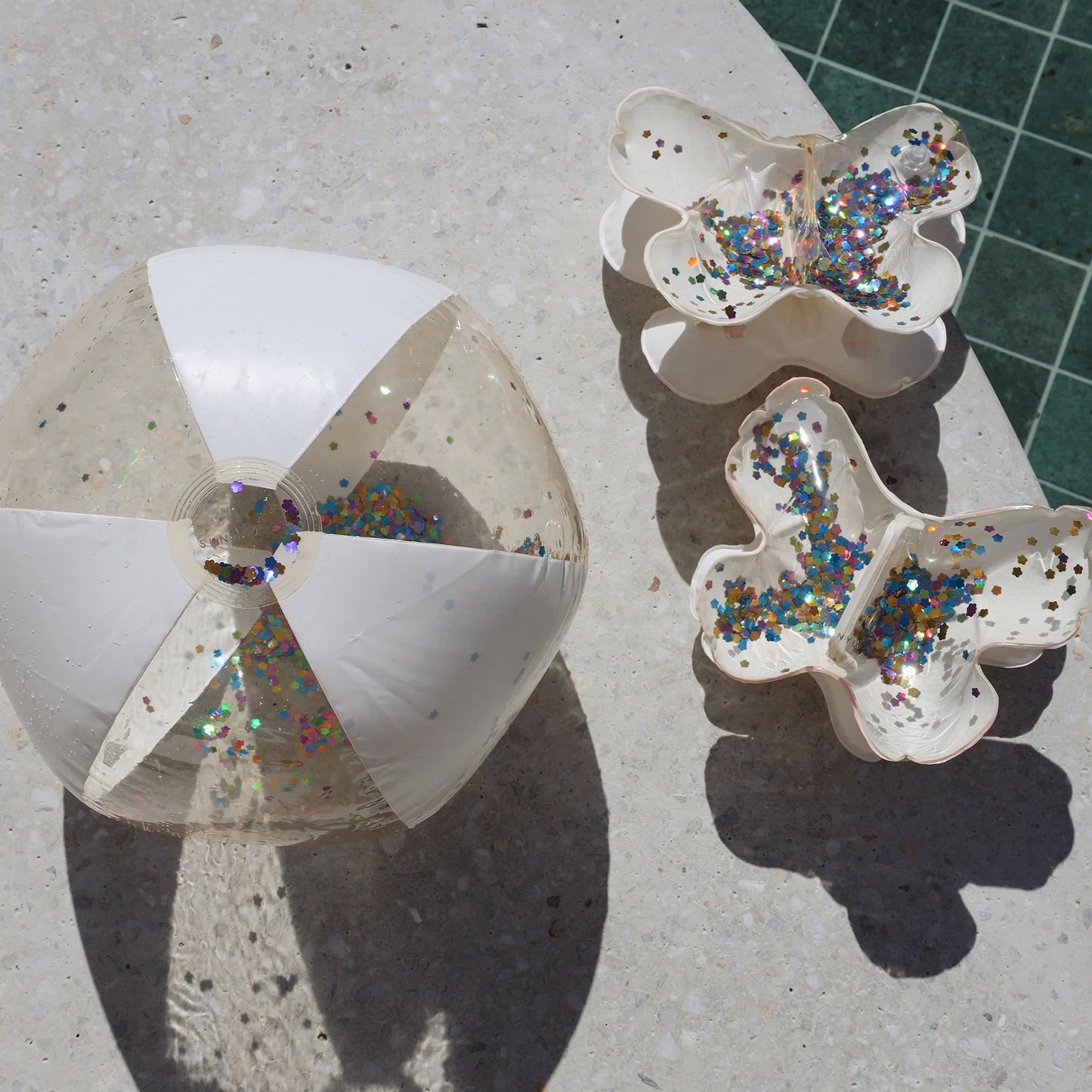 Arm Bands Inflatable Cotton Candy Glitter