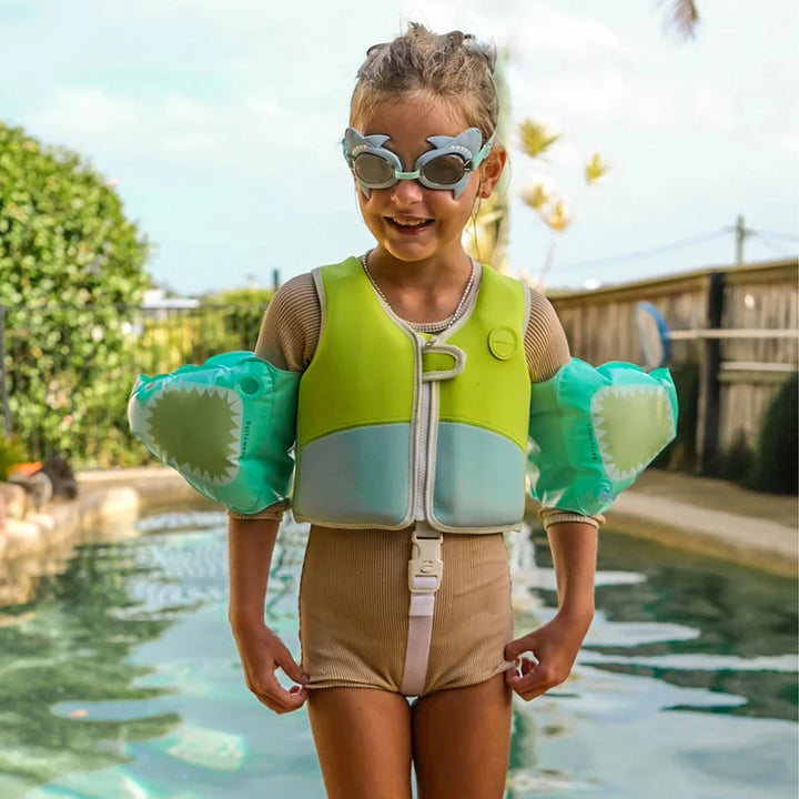 Salty the Shark Mini Swim Goggles Aqua