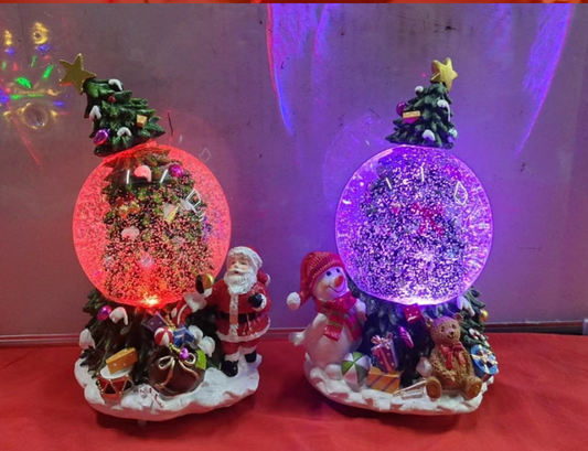 Snow globe with tree ( light and sound )