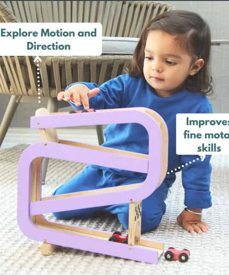 Car Tracker 1-2-3 Go! Have fun improving fine motor skills as your body learns to precisely place the car on the ramp