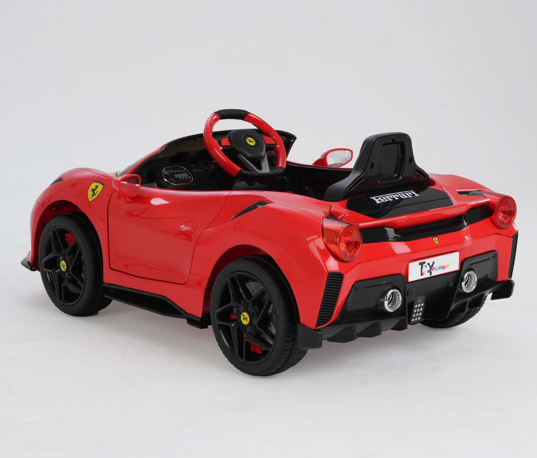 F8 12V Battery Operated Ride-On Car for Kids with Remote Control- RED