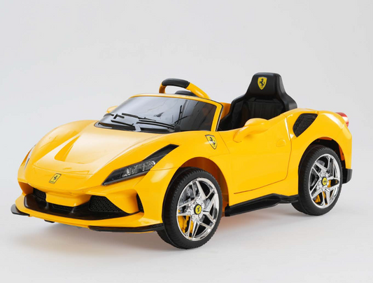 Red F8 12V Battery Operated Ride-On Car for Kids with Remote Control-YELLOW