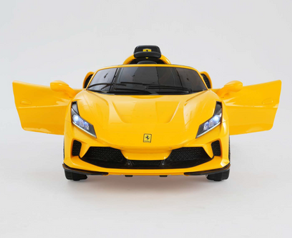 Red F8 12V Battery Operated Ride-On Car for Kids with Remote Control-YELLOW