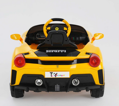 Red F8 12V Battery Operated Ride-On Car for Kids with Remote Control-YELLOW