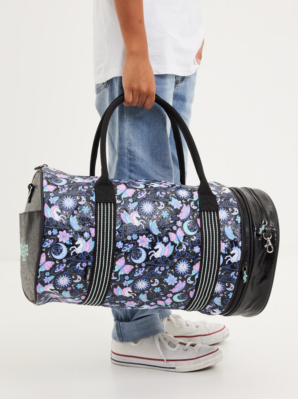 Smiggle 2-in-1 Duffel Barrel Bag - BLACK