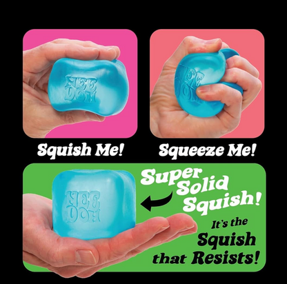 Schylling NeeDoh Nice Cube -Sensory Squeeze Toy with Super Solid Squish - 2.25" Cube ( RANDOM COLOR )