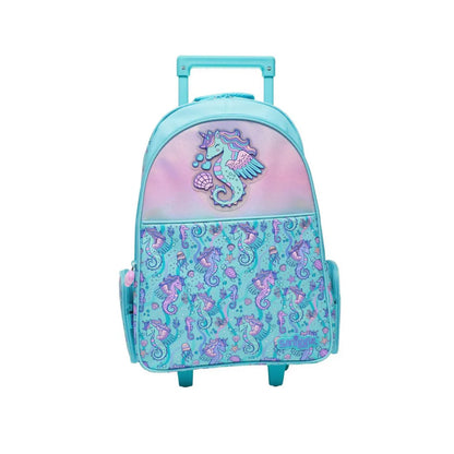 Smiggle Kids Trolley School Bag with Wheels - SEA HORSE