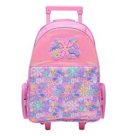 Smiggle Kids Trolley School Bag with Wheels - FLOWER