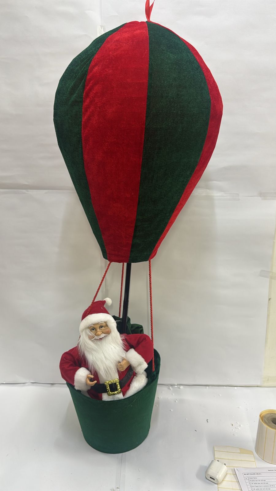 Hanging Santa in Velvet Parachute – Premium Christmas Décor for Hanging & Displays (110 cm )