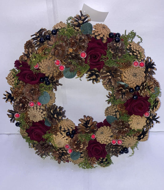 Elegant Decorated Christmas Wreath – Premium Seasonal Ornaments for a Classic Holiday Look ( STYLE 8)