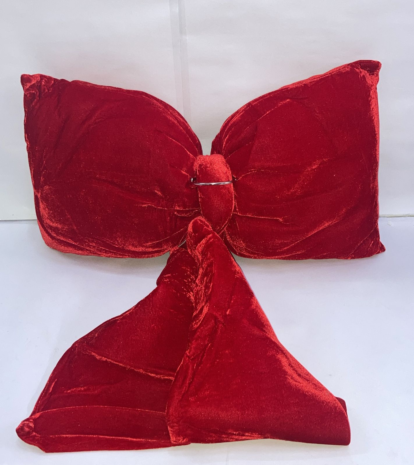 Grand 2-Feet Luxury Red Velvet Bow for Christmas Trees, Garlands & Festive Décor