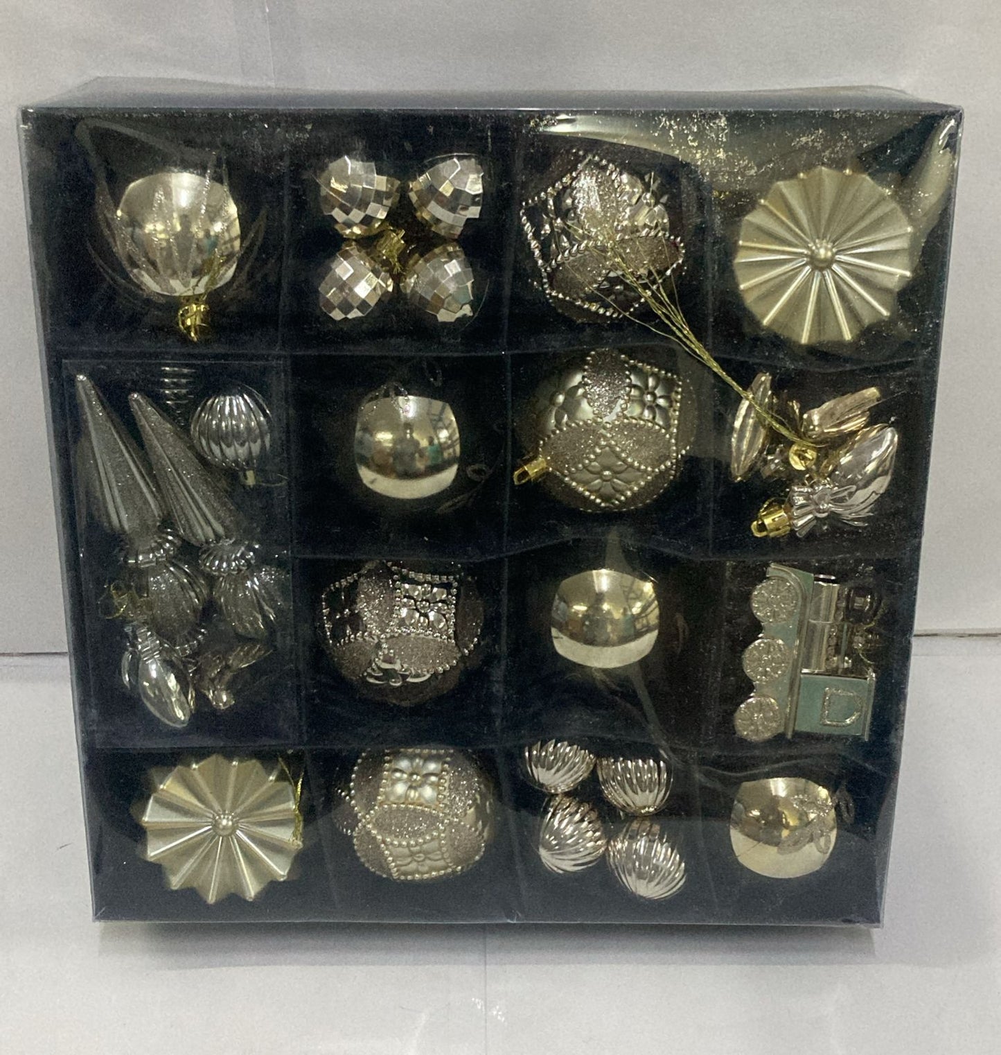 Luxury Silver Christmas Bauble Set with Mixed Shapes & Premium Finishes