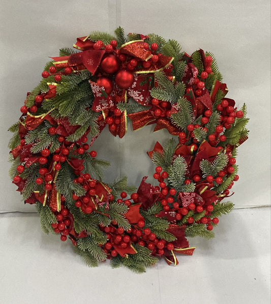 Elegant Decorated Christmas Wreath – Premium Seasonal Ornaments for a Classic Holiday Look ( STYLE 6)
