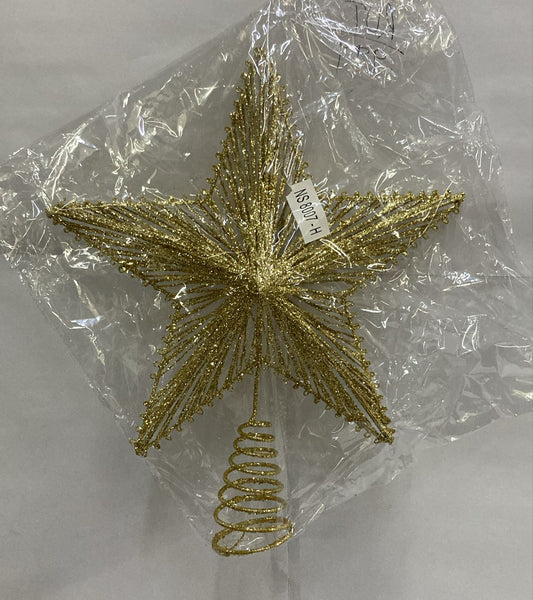 Grand Gold Glitter Star Tree Topper for Premium Christmas Trees