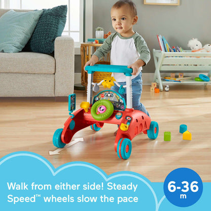 Fisher-Price 2-Sided Steady Speed Baby Walker – Sit-to-Stand Learning Walker with Lights & Sounds (6–36 Months)