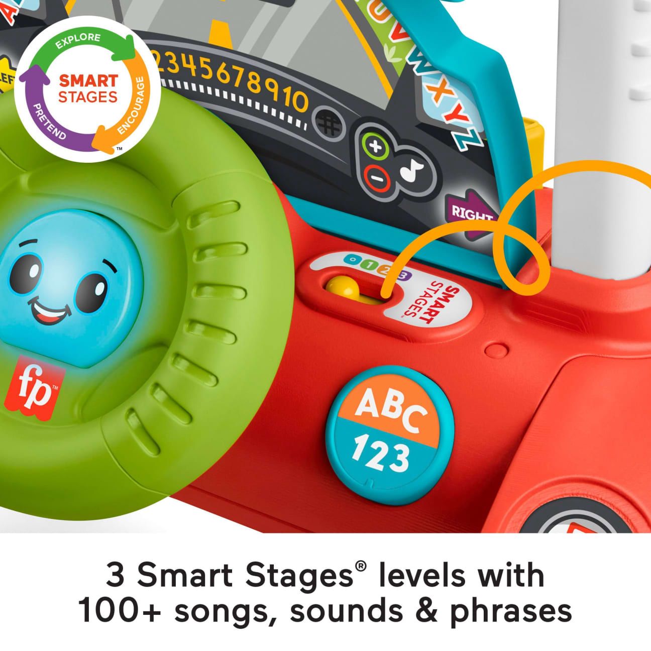 Fisher-Price 2-Sided Steady Speed Baby Walker – Sit-to-Stand Learning Walker with Lights & Sounds (6–36 Months)