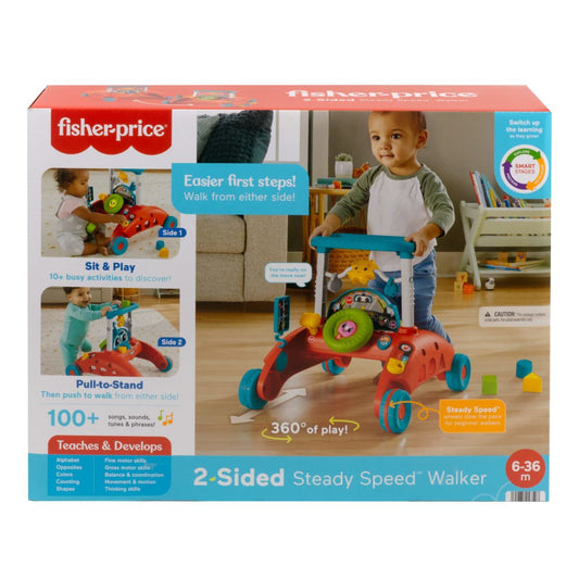 Fisher-Price 2-Sided Steady Speed Baby Walker – Sit-to-Stand Learning Walker with Lights & Sounds (6–36 Months)