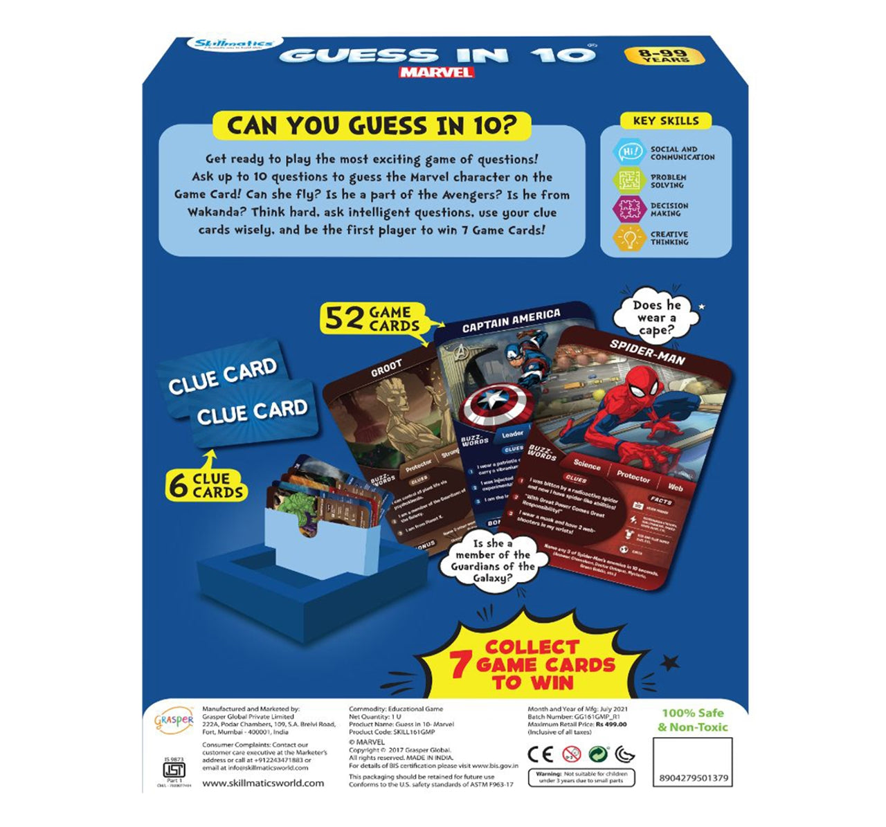 Skillmatics Guess in 10 Marvel Edition Paper card game Multicolor 3Y+(PACK OF 5)