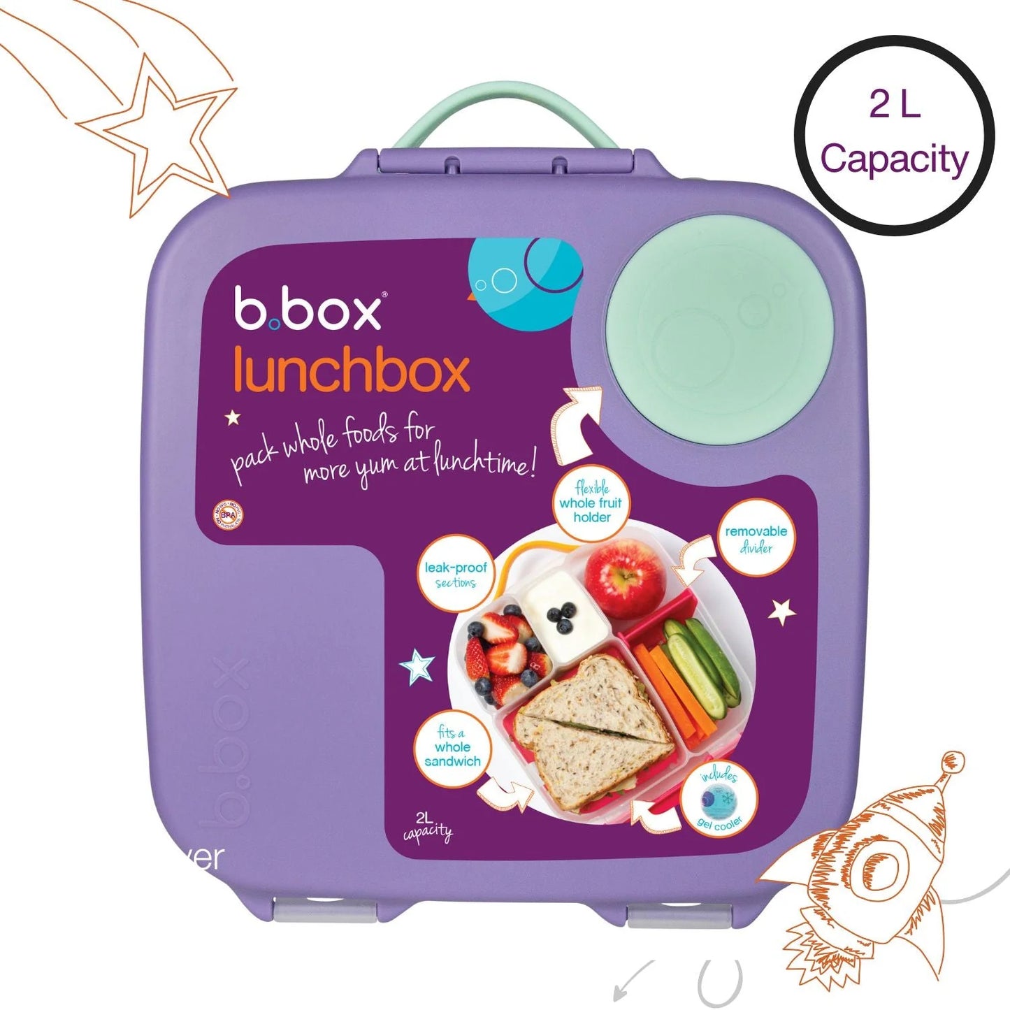 B.Box Lunch Box Lilac Pop Purple sku 400603