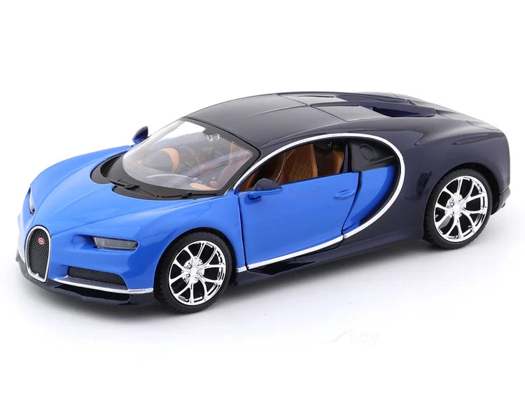 Maisto Bugatti Chiron Blue 1:24 Diecast Model Car with Acrylic Case