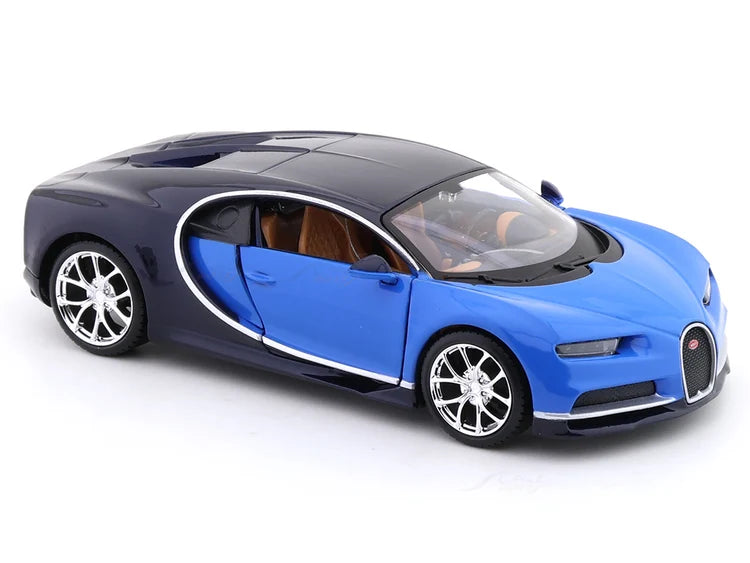 Maisto Bugatti Chiron Blue 1:24 Diecast Model Car with Acrylic Case