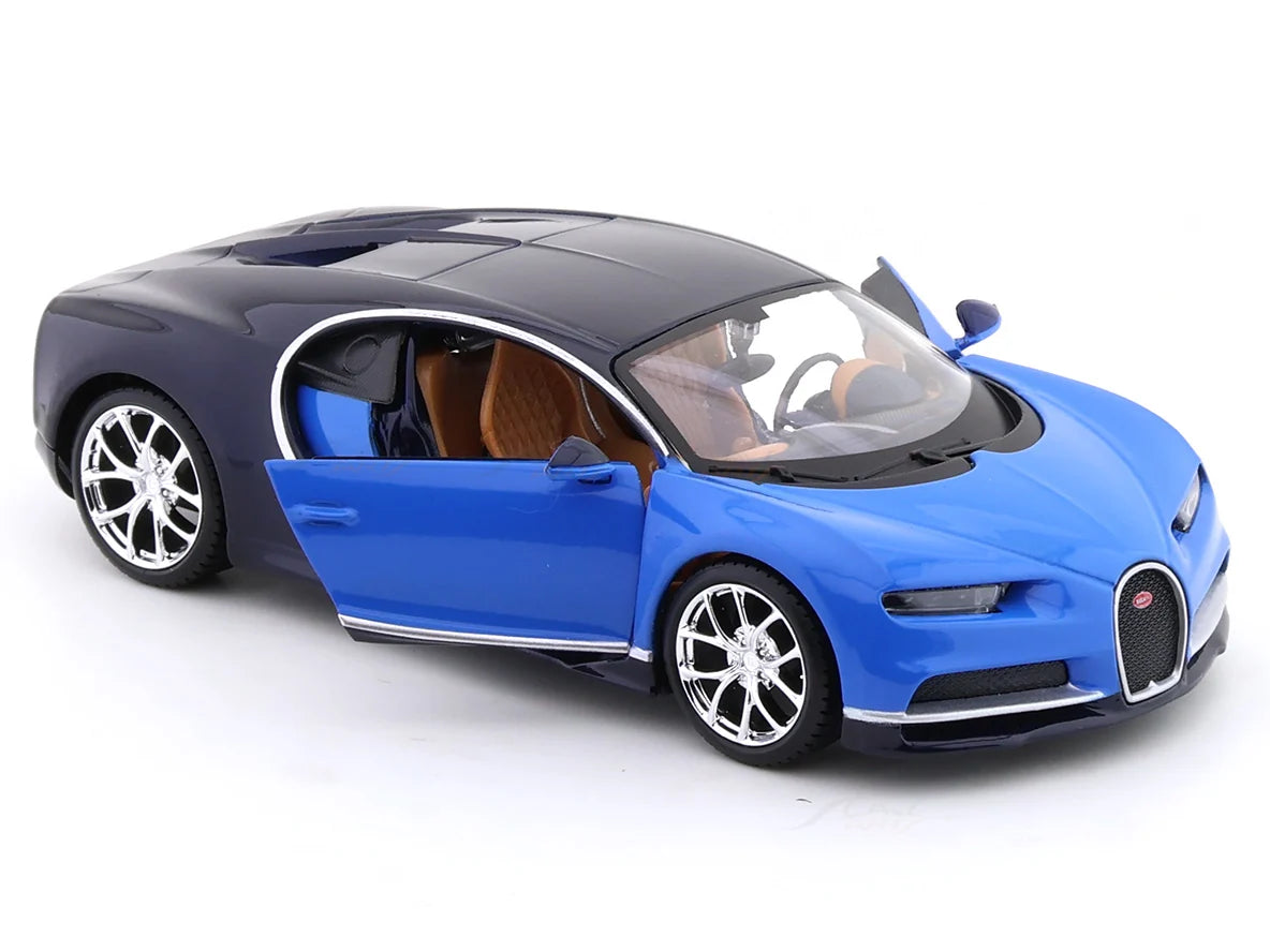 Maisto Bugatti Chiron Blue 1:24 Diecast Model Car with Acrylic Case