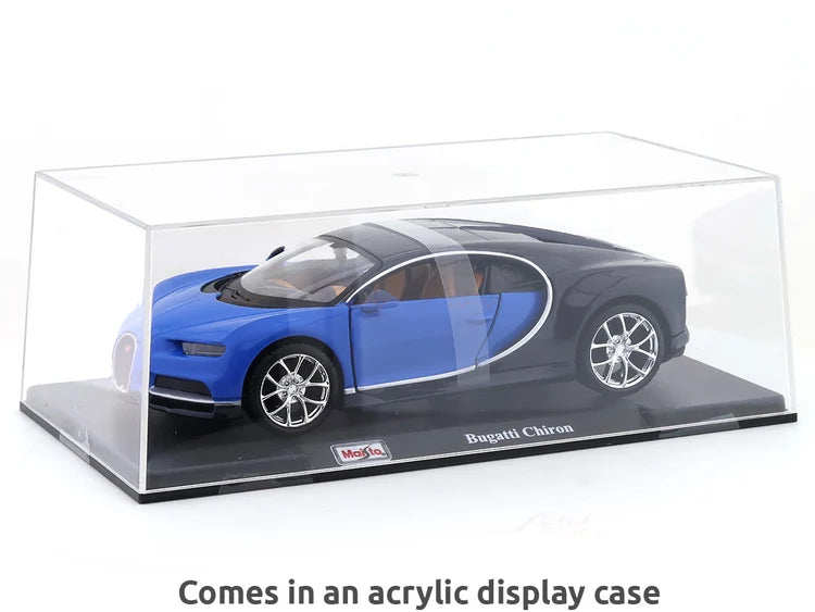 Maisto Bugatti Chiron Blue 1:24 Diecast Model Car with Acrylic Case