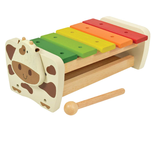 Cow Xylophone Bench| Wooden Musical Toy with Stick