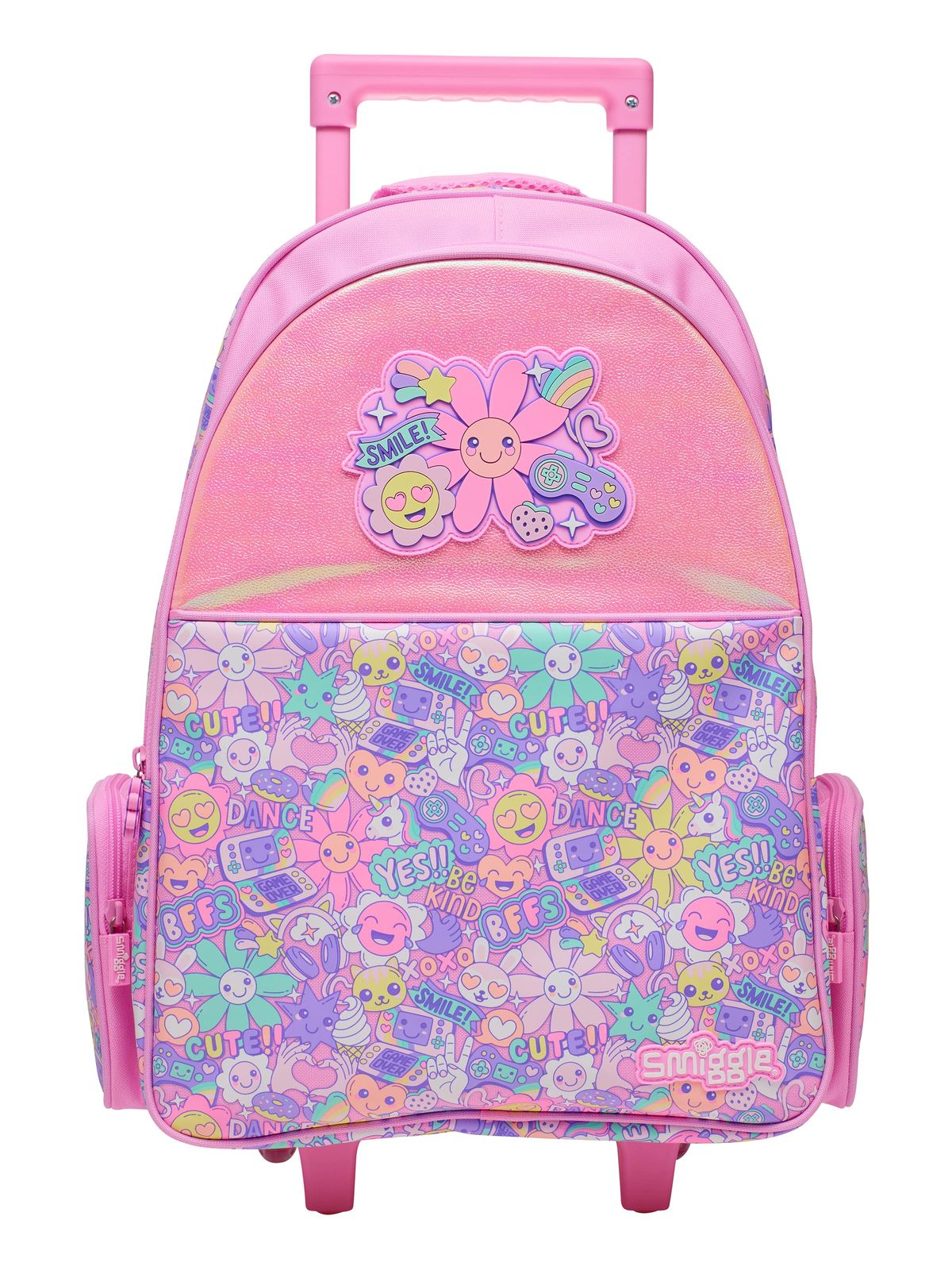 Smiggle Kids Trolley School Bag with Wheels - FLOWER