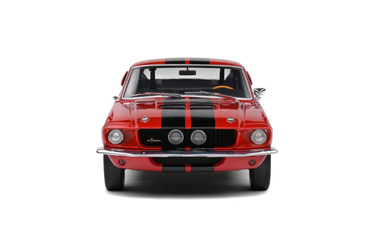 1967 SHELBY GT500 BURGUNDY RED AND BLACK S1802909 1:18