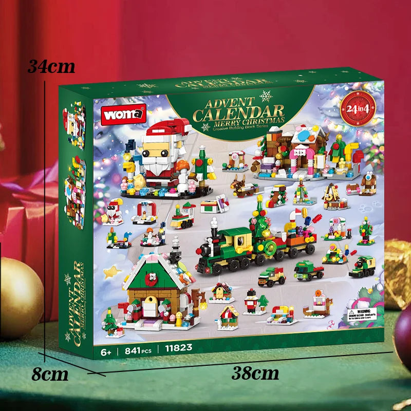 Christmas Advent Calendar Building Set - 841pcs Holiday Displays & Decor (11823)