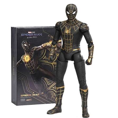 ZD TOYS Marvel Studios Spider-Man No Way Home : 1:10 Scale Spiderman BLACK & GOLD Suit Figure (Size-7 Inch)