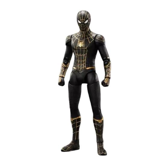 ZD TOYS Marvel Studios Spider-Man No Way Home : 1:10 Scale Spiderman BLACK & GOLD Suit Figure (Size-7 Inch)