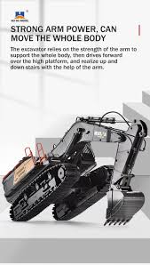 HuiNa Toys 1592 1:14 Scale Remote Control Excavator with 22 Functions and 680° Cab Rotation