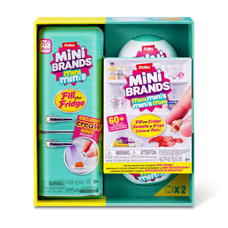 ZURU Mini Brands Fill the Fridge Playset – Mini Collectible Fridge with UV Light