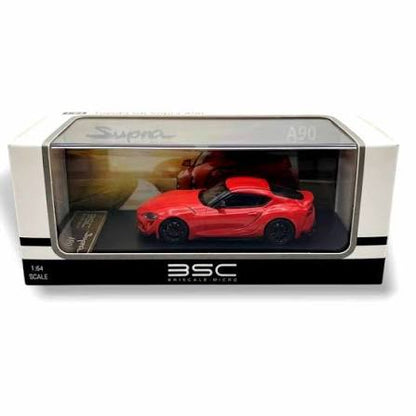 BSC 1:64 Toyota GR Supra A90 Red Diecast Model Car with Display Case