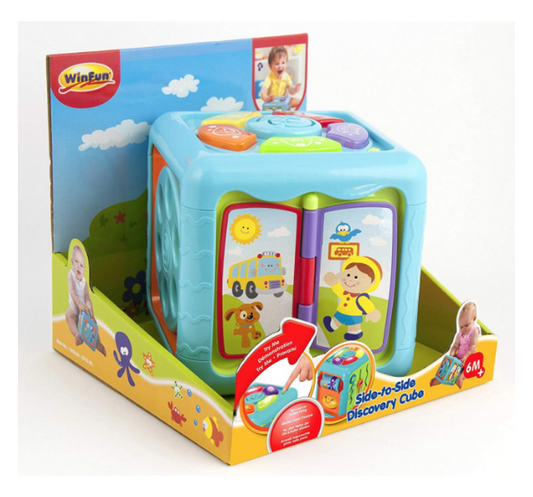 Winfun Side To Side Discovery Blue Cube Learning Toys for Kids age 6M+