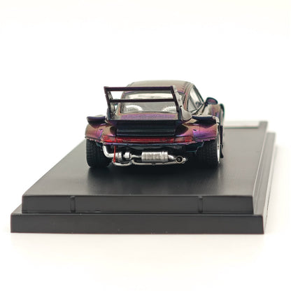 1:64Street Warrior Porsche RWB 993 Racing Sports Classic Model High Spoiler Diecast Car