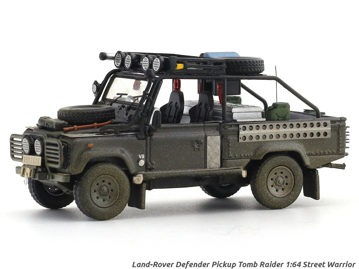 1:64 Street Warrior Land-Rover Defender Pickup Tomb Raider Dirt diecast scale model car