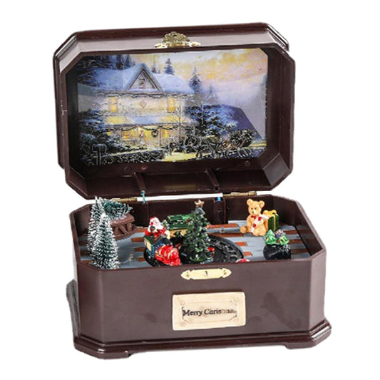 Christmas Music Box with  rotating train