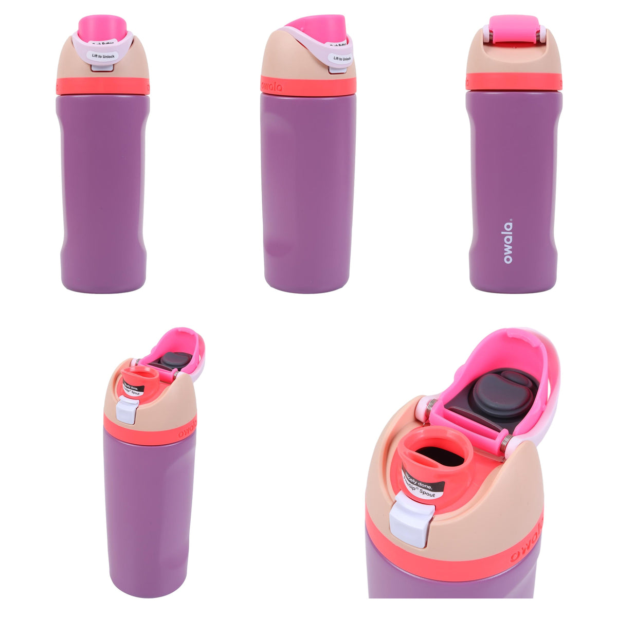 Owala FreeSip 16 oz Stainless Steel Water Bottle | Leakproof Insulated Bottle with Straw