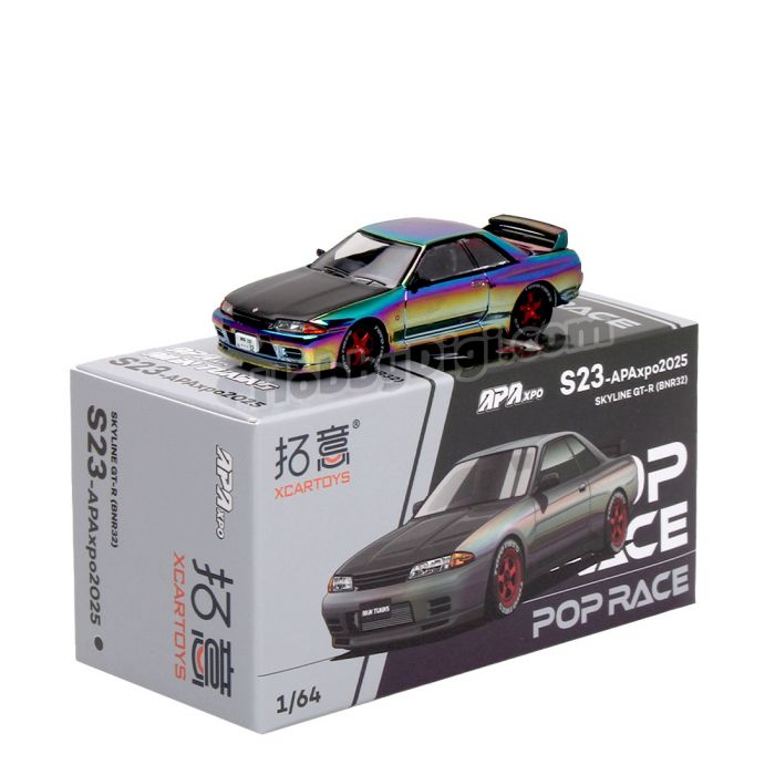 POP Race x XCARTOYS 1:64 Diecast Model Car - NISSAN SKYLINE GT-R (BNR32) S23-APA EXPO 2025
