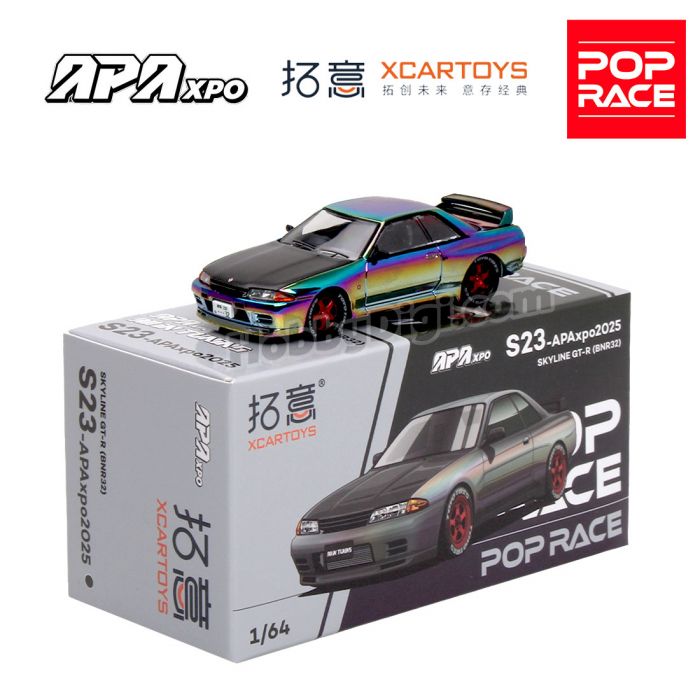 POP Race x XCARTOYS 1:64 Diecast Model Car - NISSAN SKYLINE GT-R (BNR32) S23-APA EXPO 2025