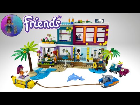 LEGO Friends Vacation Beach House 41709 Building Kit; Gift for Kids Aged 7+; Includes a Mia Mini-Doll, Plus 3 More Characters and 2 Animal Figures to Spark Hours of Imaginative Role Play (686 Pieces)