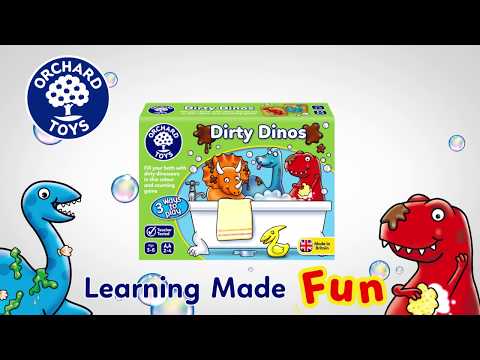 Orchard Toys Dirty Dinos, Colour and Counting Board Game for Preschoolers and Kids Age 3 to 6 Years, Teacher Tested, Educational for Family and Travel, Party Gift