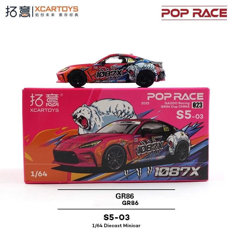 1/64 Pop Race GR86 1087X Racing Model Car