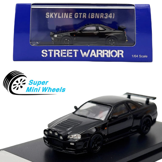 1:64 Street Warrior Nissan GTR BNR34 Z-Tune Black - Diecast Model