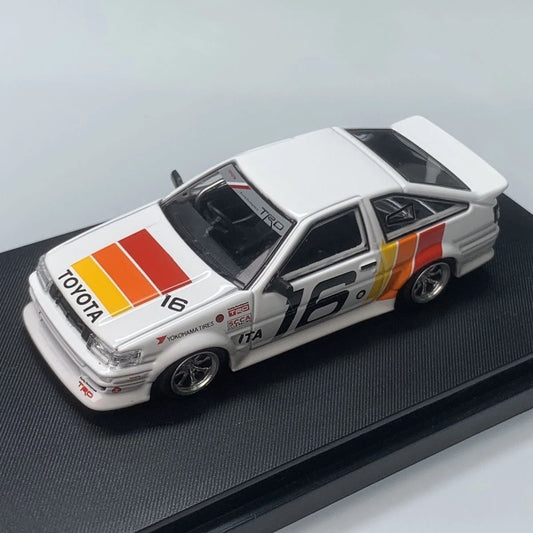 1/64 STREET WARRIOR Levin TRD AE86 RWB wide-body modified alloy car model.